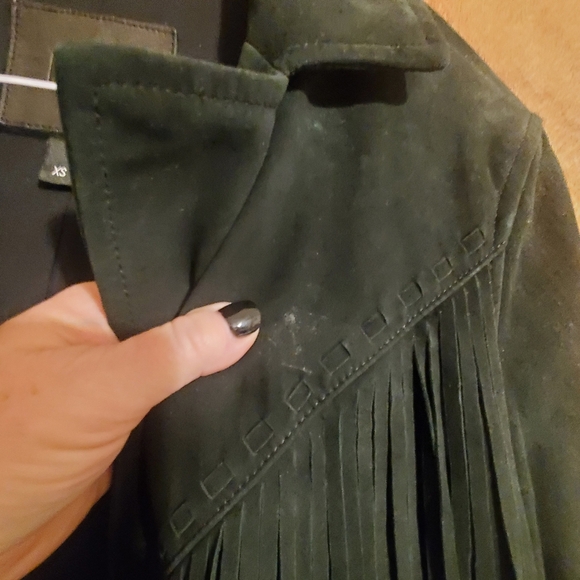 PAIGE DARLENE FRINGED SUEDE LEATHER. CROPPED. BLACK. OPEN  XS - Picture 5 of 13